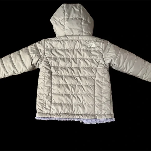 The North Face Gray and Purple Reversible Puffer Jacket - Picture 2 of 5